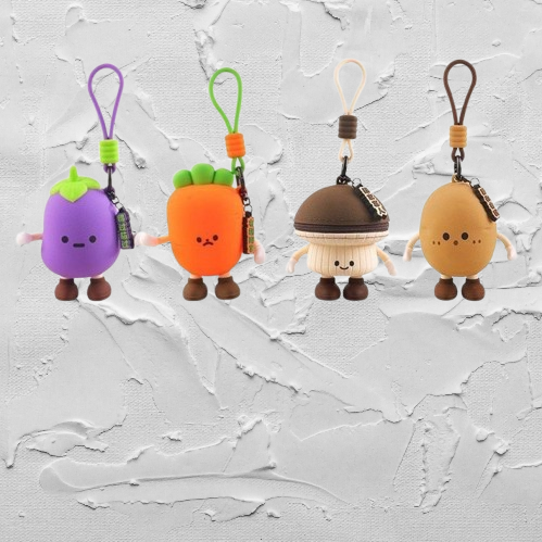 Veggie Plush Keychain Pouch - 4 Cute Vegetable Styles!