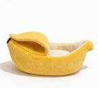 Cute Banana Shaped Pet Bed – Cozy Plush Dog & Cat Nest