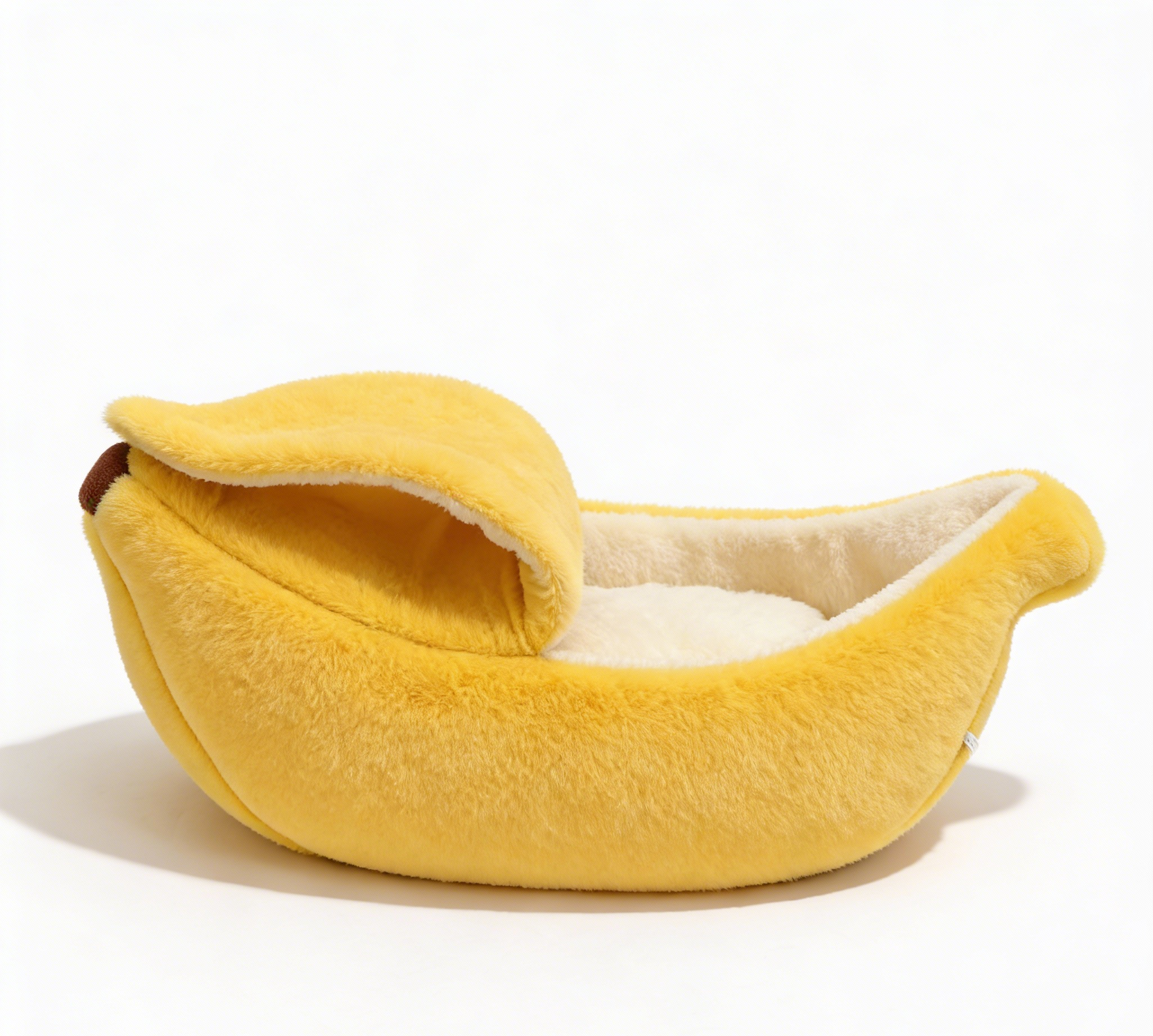 Cute Banana Shaped Pet Bed – Cozy Plush Dog & Cat Nest