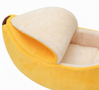 Cute Banana Shaped Pet Bed – Cozy Plush Dog & Cat Nest