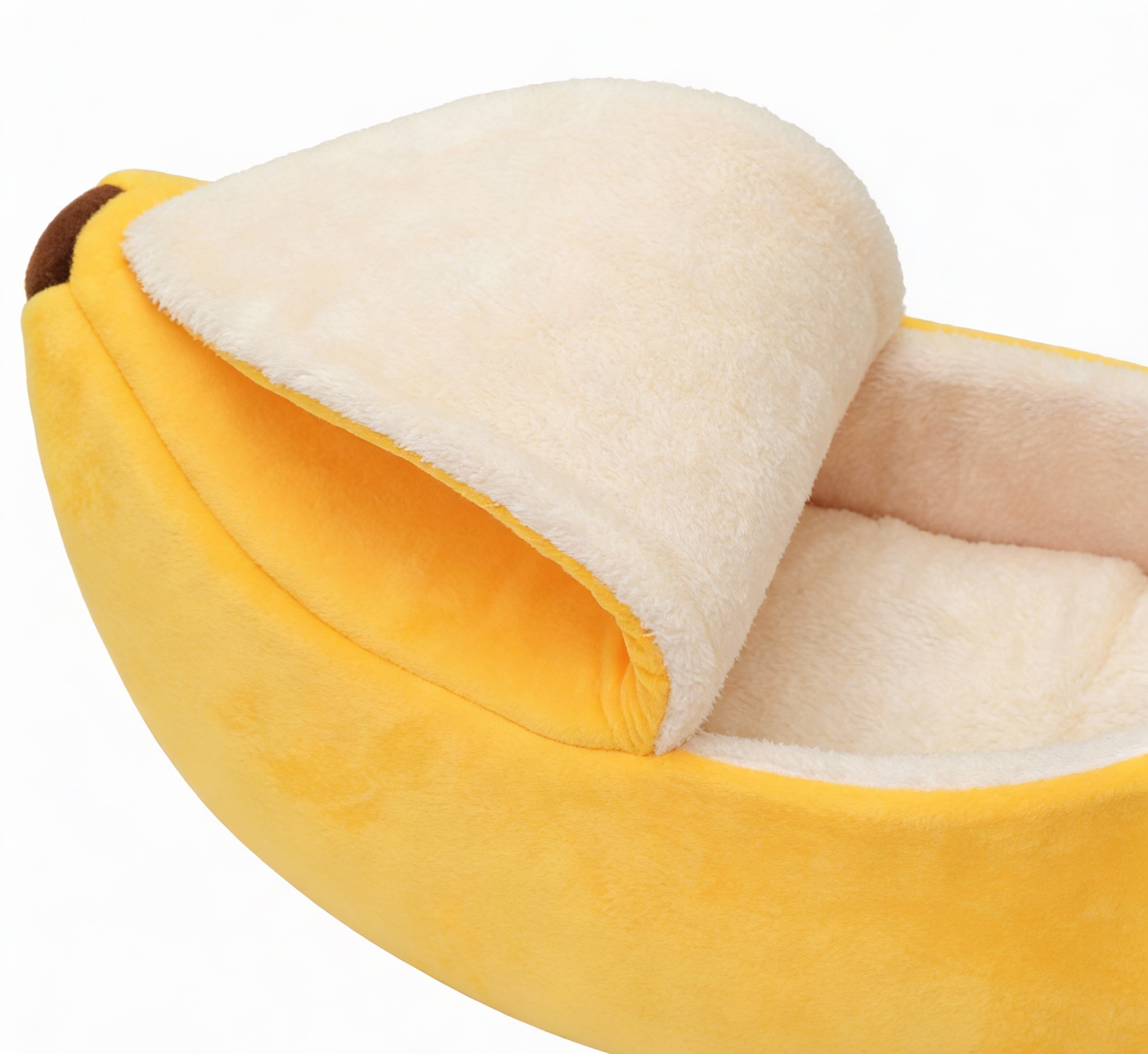 Cute Banana Shaped Pet Bed – Cozy Plush Dog & Cat Nest