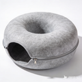 Donut Cat Tunnel Bed – Cozy Felt Cave for Indoor Cats